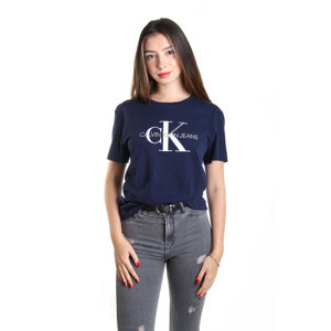 Calvin Klein dámské tmavě modré tričko Monogram - L (496)